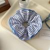 1pc Korean Girl with Blue Striped Double Layered Colon Hair Loop, Hair Tie, Rubber Band, Headband, Hair Accessory