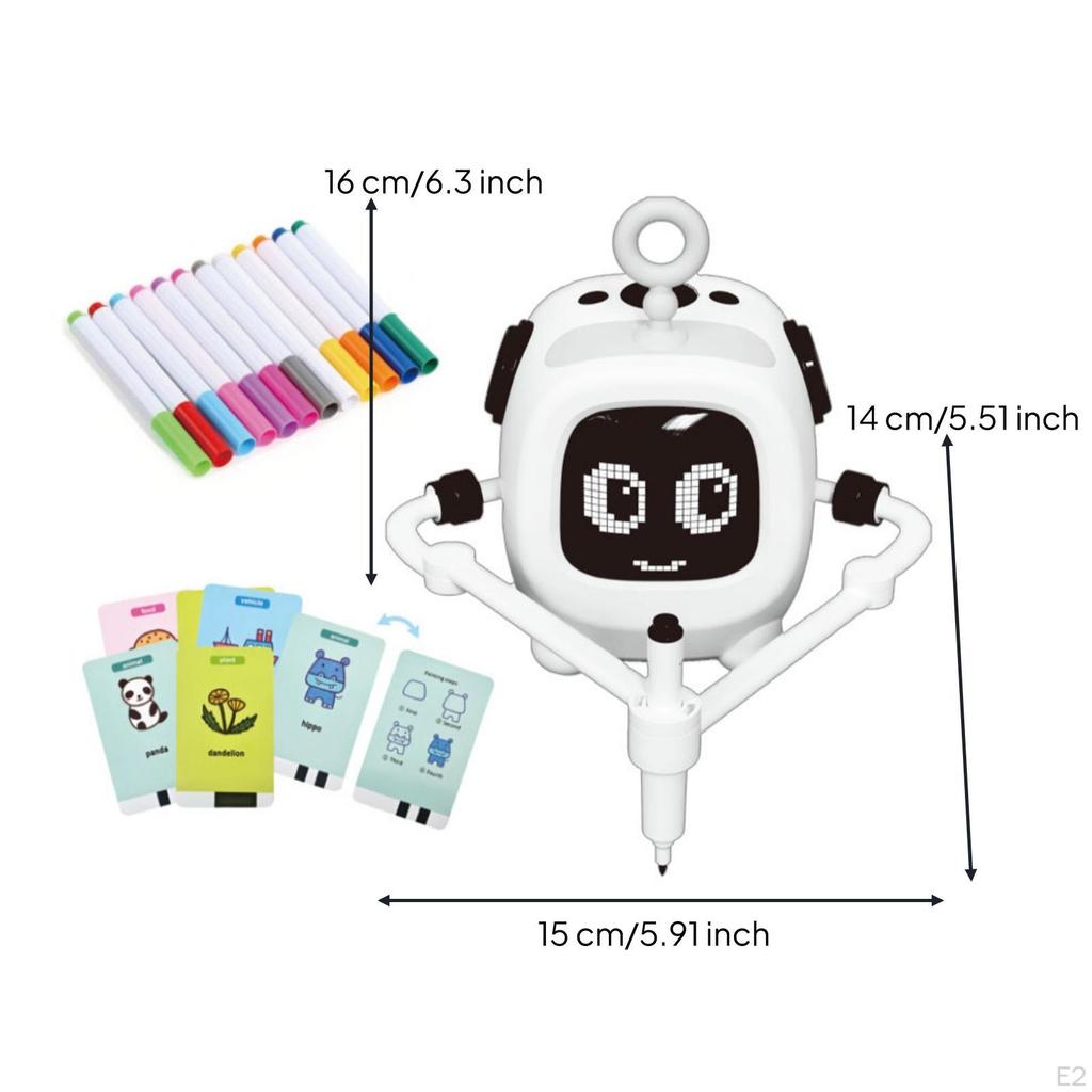 Drawing Robot Interactive with Cards Screen Toy for Beginners, Young Children,