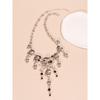 Halloween Pirate Skull Necklace Skeleton Pendant Bones Chain Choker Jewelry Gift