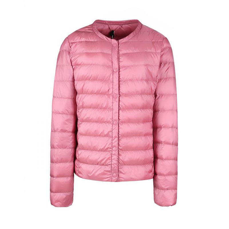 Winter Frauen Ultra Licht Weiße Ente Unten Jacke Kurze Dünne Beiläufige Warme