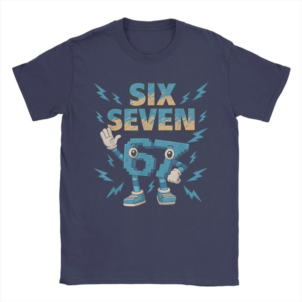 Herren Damen Baumwolle Bedrucktes T-Shirt Meme 67 Six Seven Italienisches Brainrot Lustige T-Shirts Harajuku Sommer T-Shirts Oberteile