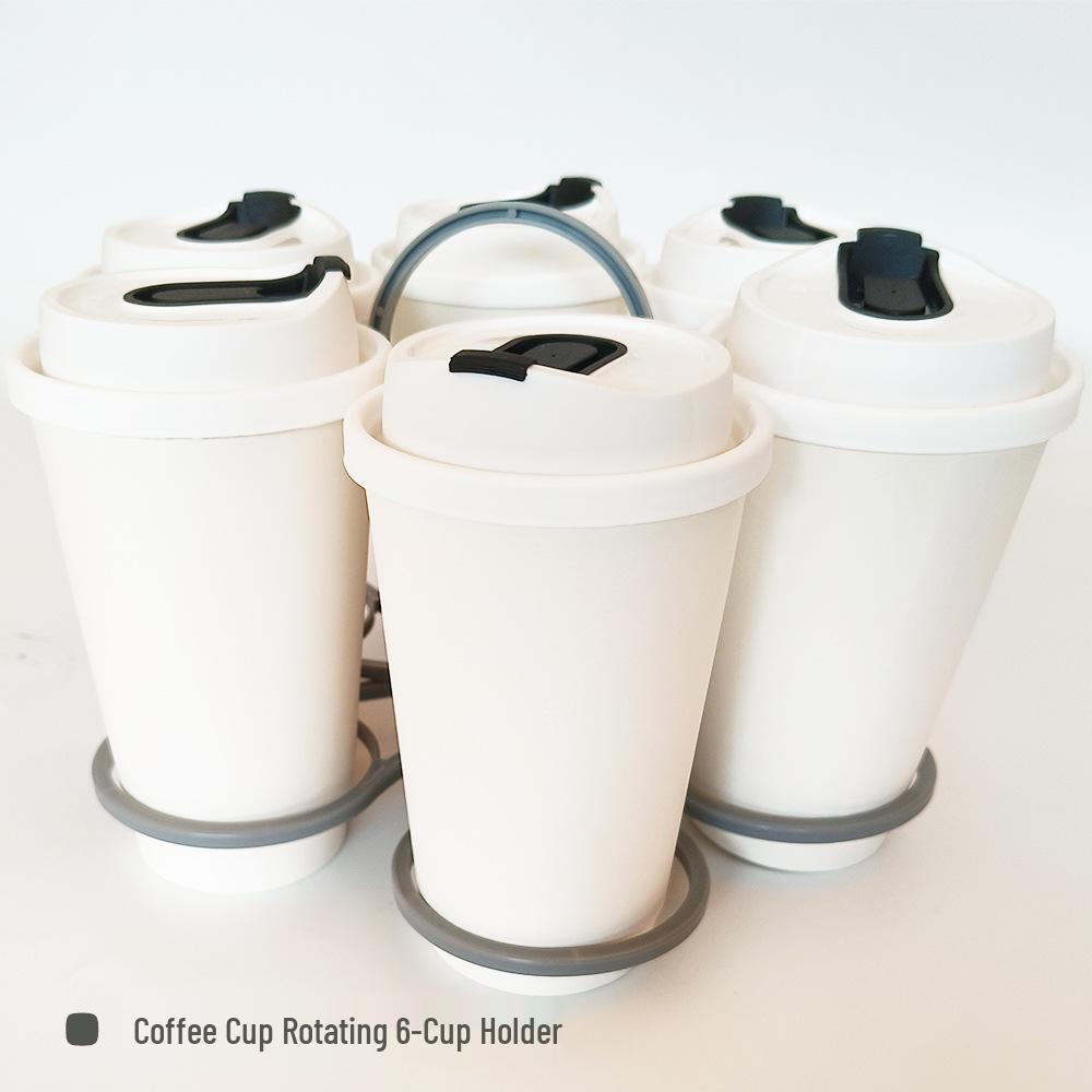 Foldable Rotating Cup Holder for Coffee, Wine, or Cocktail Glasses - Creative Petal Shape, Multifunctional Handle & Carrier