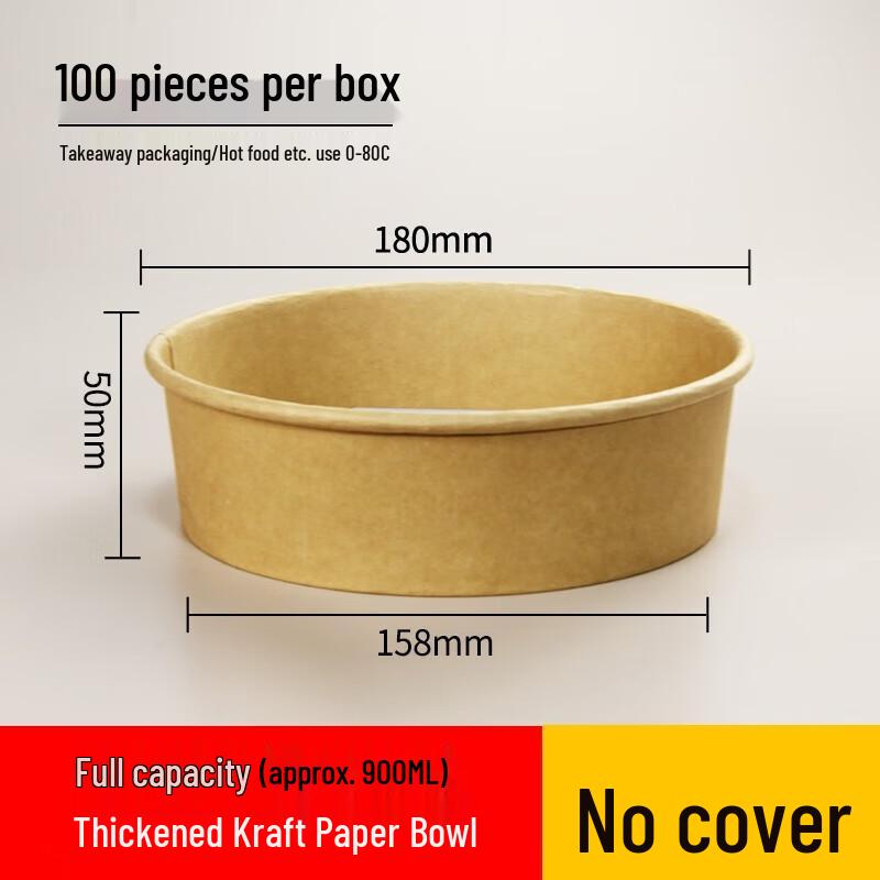 Miaojie 900ml Disposable Sugarcane Pulp Round Bowls
