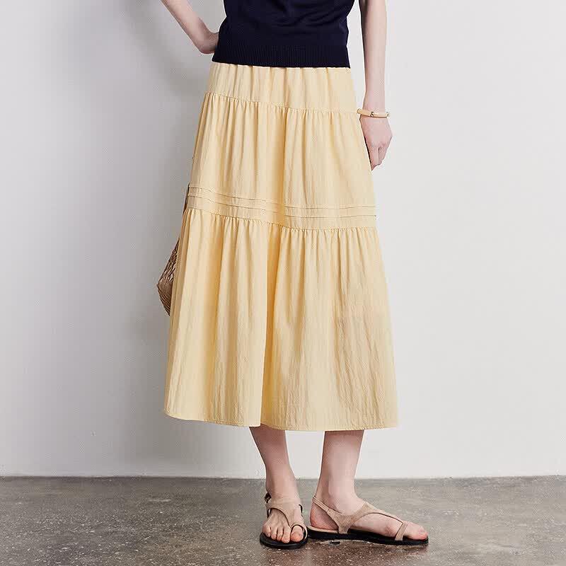 Women's Tiered A-Line High-Waist Maxi Skirt
