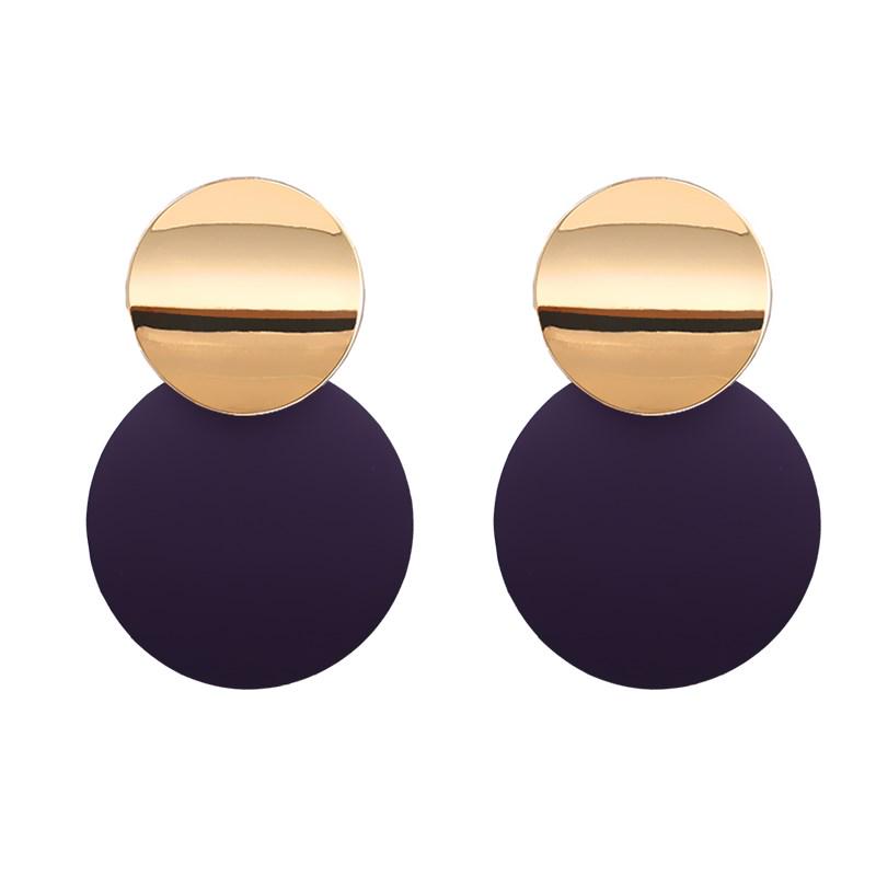 Fashion Statement Earrings Metal Round Geometric Earrings For Women Hanging Dangle Modern Jewelry Punk