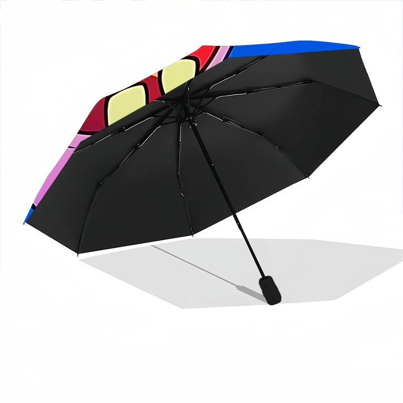 1PC Courage the Cowardly Dog Automatic Open/Close Folding Umbrella, Windproof 8 Ribs Construction, Lightweight Travel Umbrella, Ideal Gift 0902024