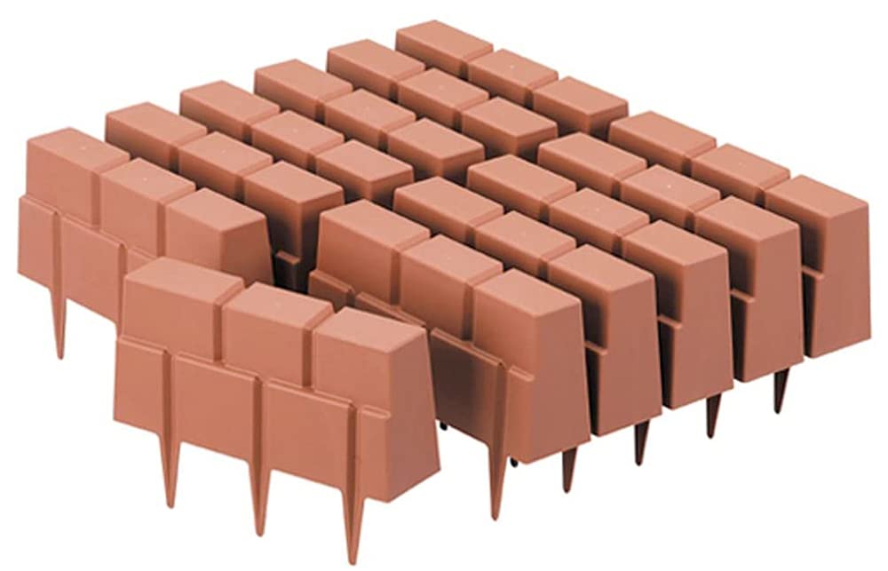 

Бордюр для сада Shimomura Kihan, под кирпич [Сделано в Японии] Резина с рисунком под дерево Садоводство и клумба Легкий Коричневый Набор из 12 штук 35357