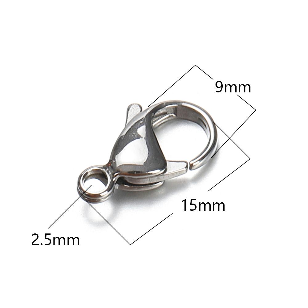 20pcs 9-15mm Stainless Steel Lobster Clasps for Bracelet Necklace Gold Color Chain Claw Connectors DIY Jewelry Making