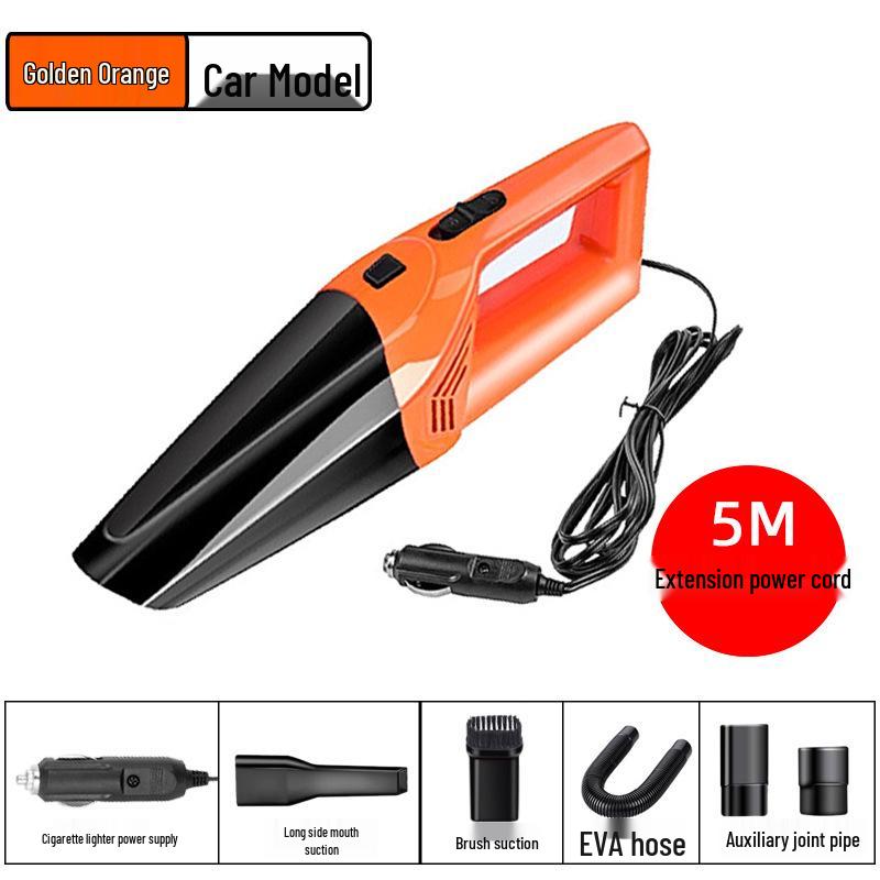 120W High Power Car Vacuum Cleaner, Wet & Dry, Strong Suction, HEPA Filter