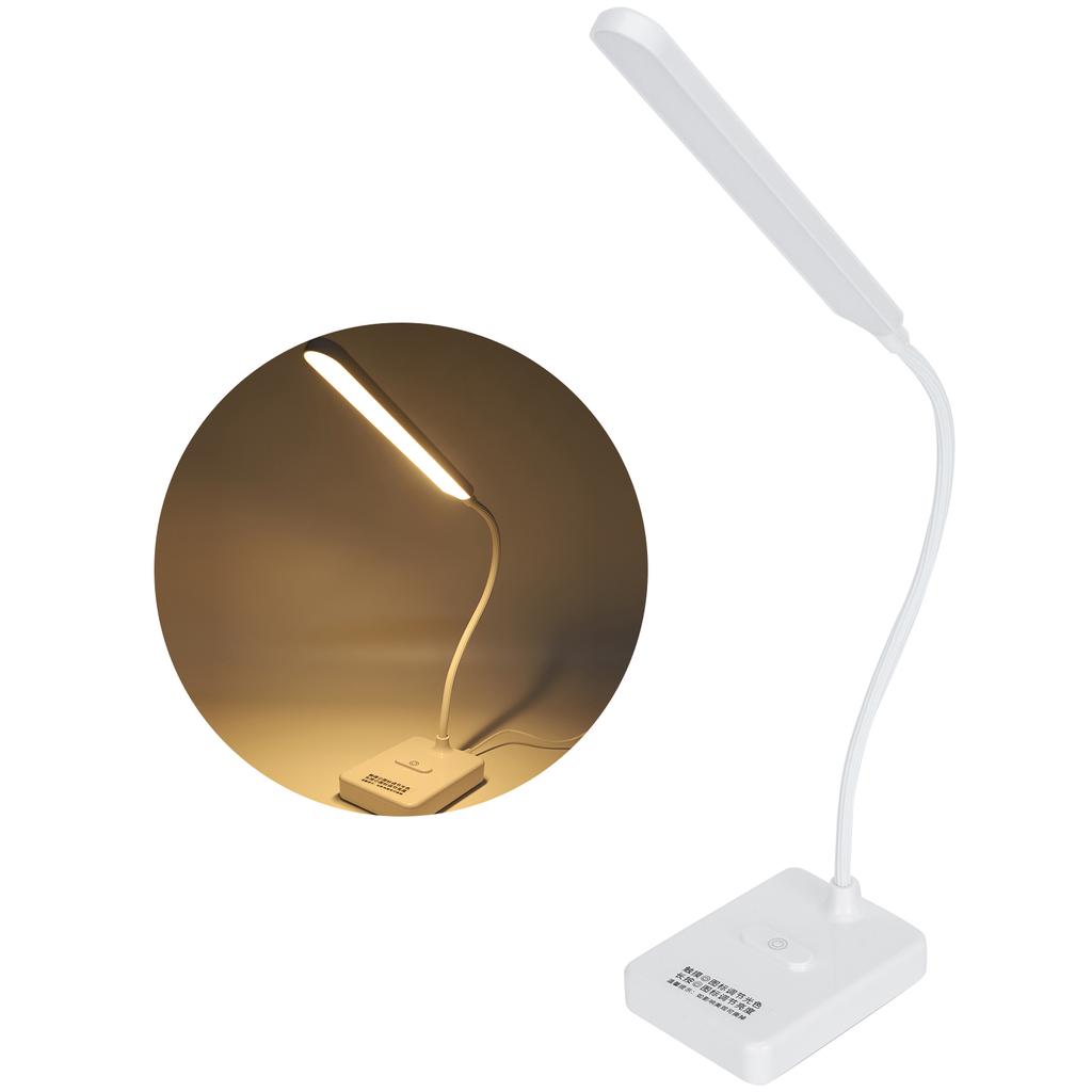 LED Eye Protection Lamp Bendable USB Charging Three Gears Table Light Office Home White 1901