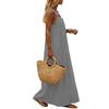 Women's Fashion Color Dress Strapless Sleeveless Dress