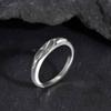 Minimalist Silver Color Men's Ring,Embossing Radiation Sunburst Stainless Steel Tail Ring,Stylish Wedding Finger Ring Gifts