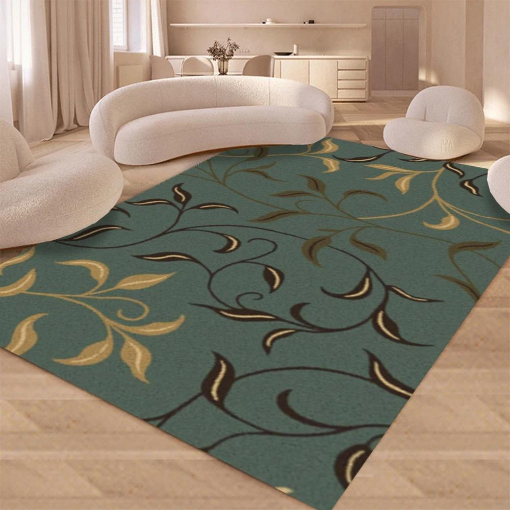 Pink Floral Leaf Pattern Non-Slip Carpet Washable Rug for Bedroom Living Room Lounge Floor Mat Indoor Rug Machine Washable