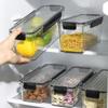 1/2Pcs Clear Airtight Noodle Storage Box With Snap Lock Lid Stackable Food Container For Pasta, Grains & Dry Goods