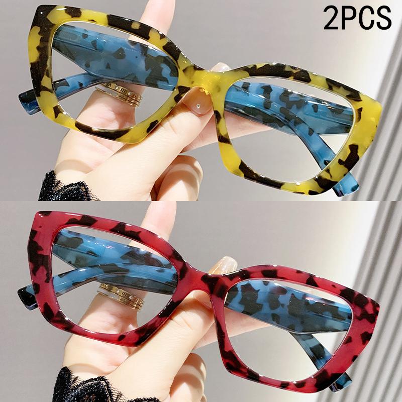 2/4PCS Presbyopia glasses der European and American retro leopard print bag - fashionable and stylish.6075