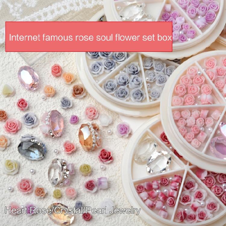 Nail Art Charms 3D Flowers Nail Art Decoration Rose Flowers Nail Charms for Home