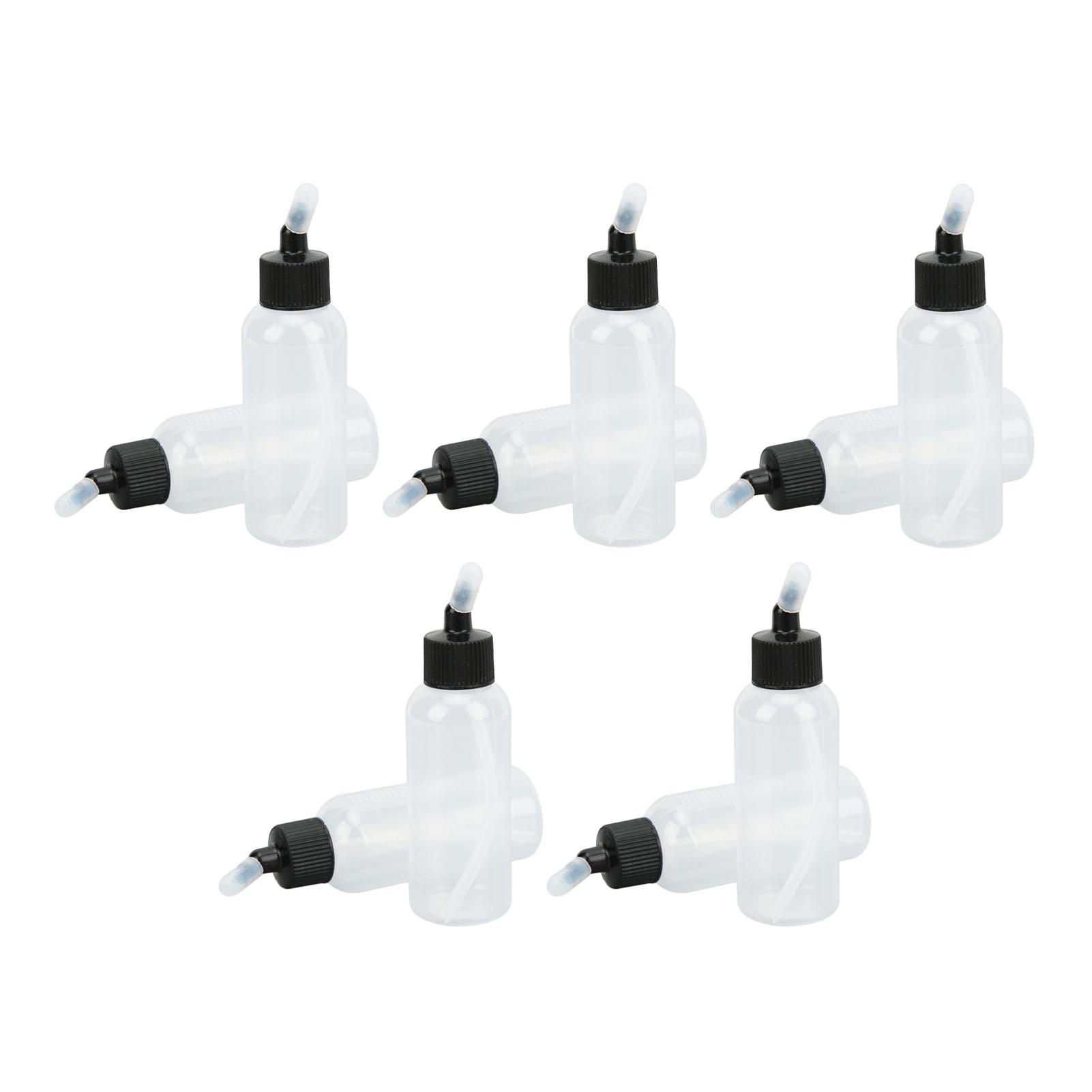10Pcs Hair Oil Bottle 60ml Leakproof High Temperature Resistant Transparent Plastic Dispensing Bottle with Funnel