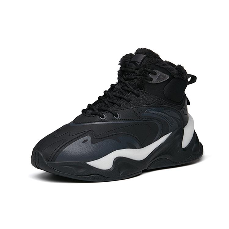 Anta Pulse Fleece lined High top Sports Casual Shoes Men's Black 112148933R-2