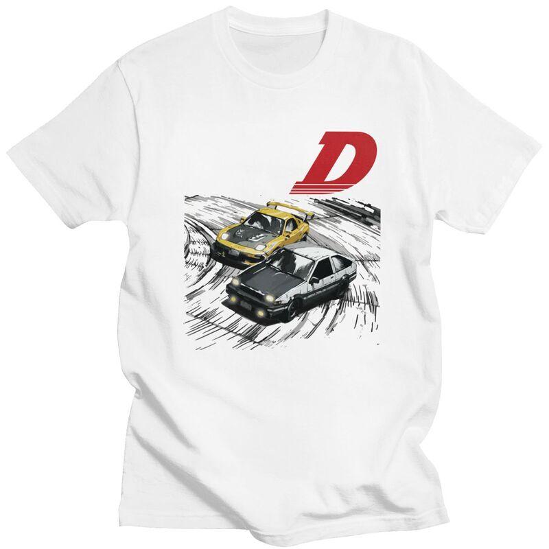 Custom Anime Mountain Racing Initial D T Shirts Men 100 Cotton Tees Tshirt Short Sleeve Tshirt Clothes