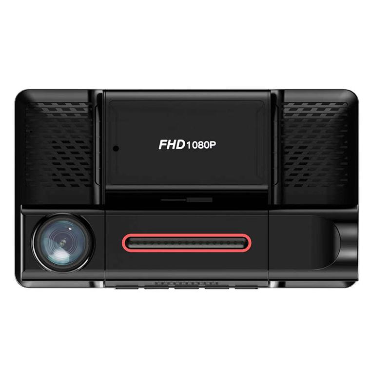 

H208 4 IPS Screen 2.5D 3-Lens Car Dash Cam Full HD 1080P Car Video Recorder 120-Degree Wide Angle Car Recorder Type A