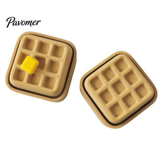 Desktop Decorative Ornament Keychain Pendant, Mechanical Balance Figurine, 3D Printed Modern Artistic Modeling Piece Stress Relief Fidget Toy, Waffles