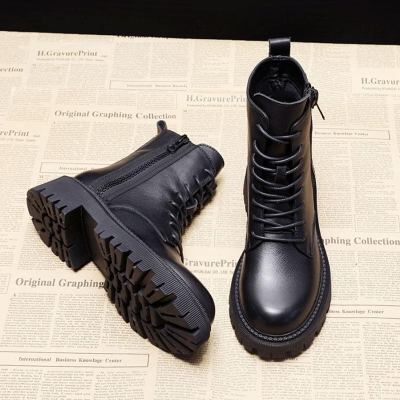 Fashion Booties Autumn Winter Bright Upper Woman Short Shoes Punk Style Leather Round Toe New Rock High Quality Pu Ankle Boots for Women