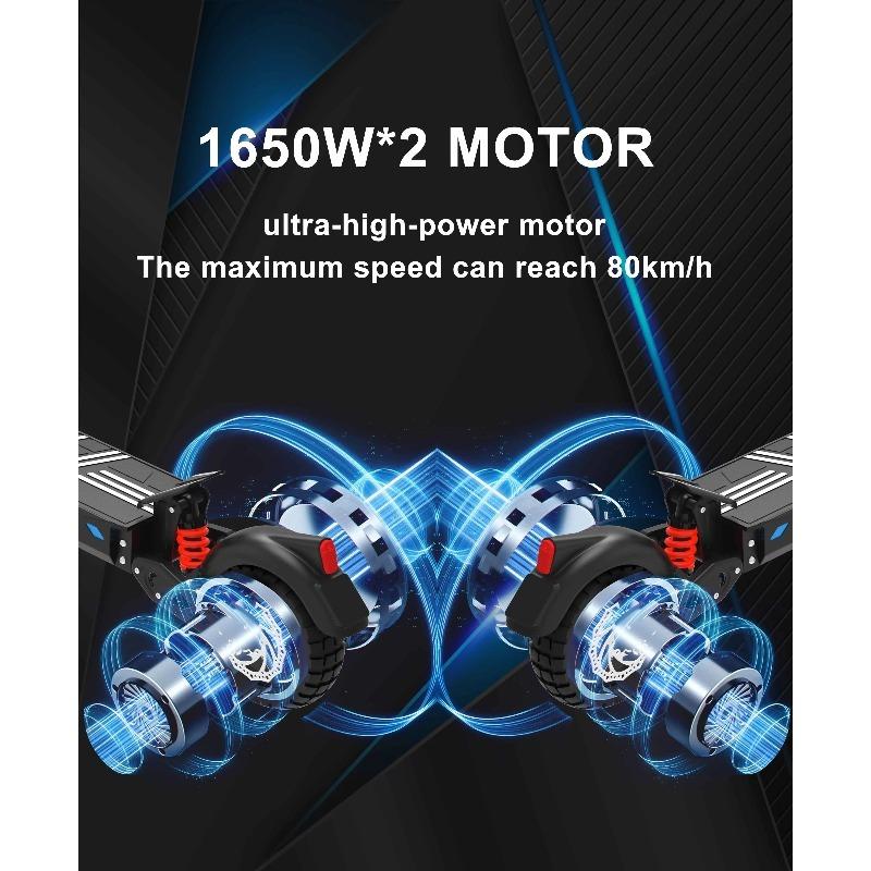 DT10 E-Scooters Peak 1400W Motor 48V 15.6AH  Battery Dual Suspension Electric Scooter 10-Inch Tire Fold Off-Road Scooters Electric