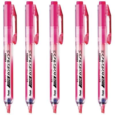 Pentel Handy Line S Highlighter 5 Pens Pen, Pink, XSXNS15-P,