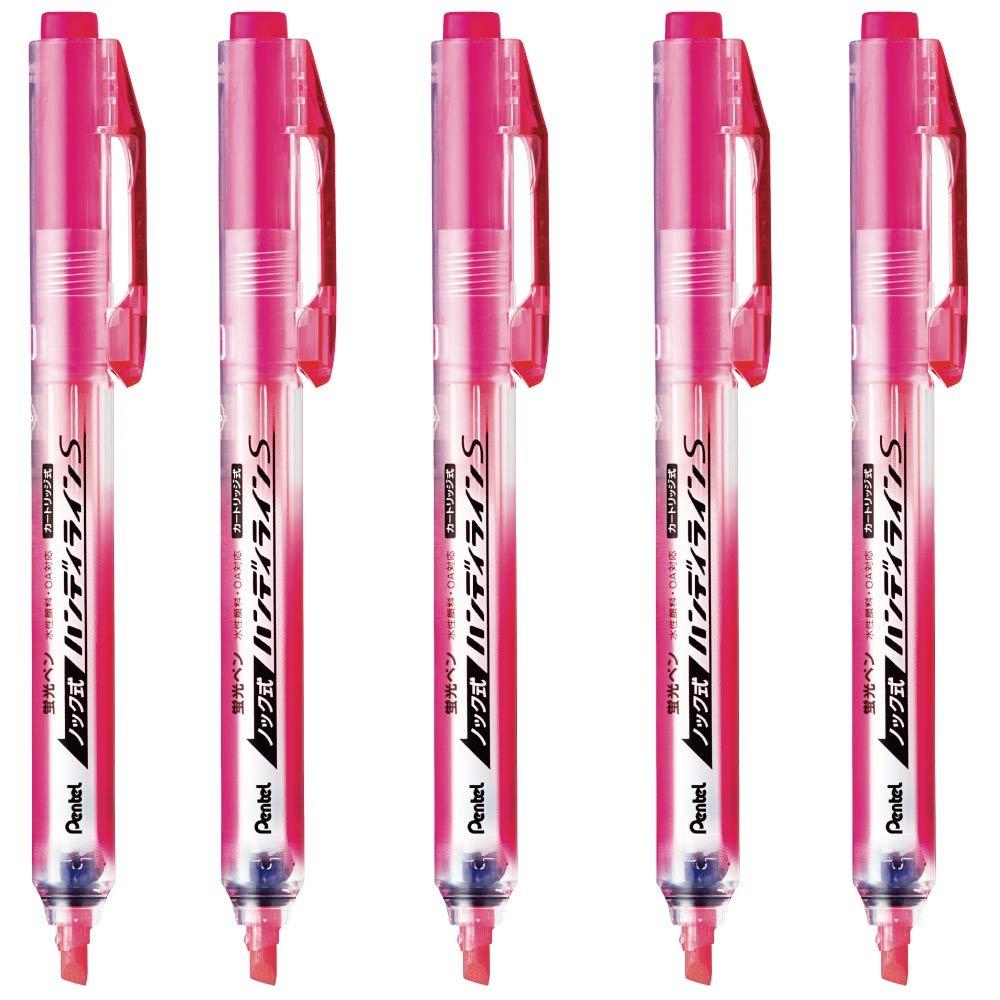 Pentel Handy Line S Highlighter 5 Pens Pen, Pink, XSXNS15-P, розовый