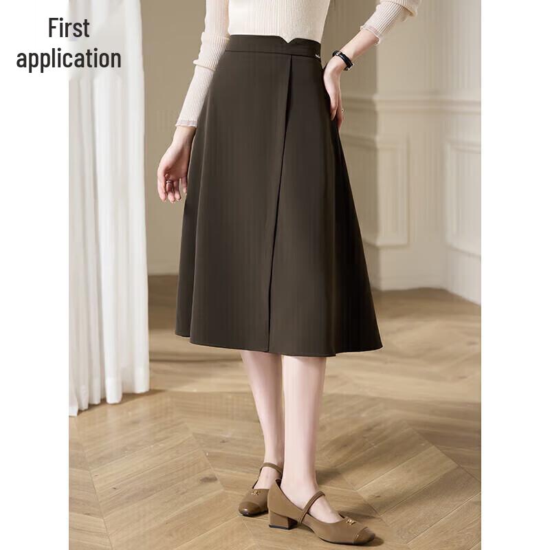 

Chushen Women s High-Waist Mid-Length A-Line Skirt XL