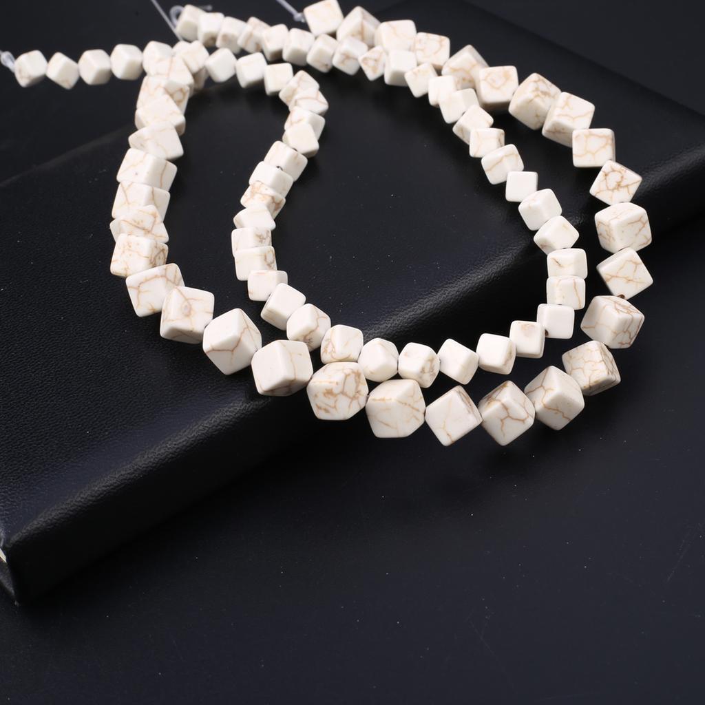 1 Strang Reiki-Heilenergie-Natursteinperlen, quadratisch, bunt, türkis, lose Abstandsperlen für DIY-Weihnachtsaccessoires, Schmuckherstellung, Perlen, 38 cm