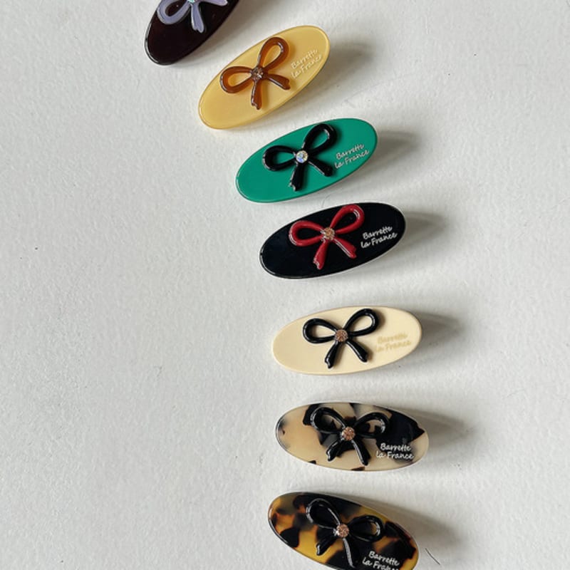 

mosxe Girly ribbon hair pin (7color) brown