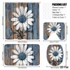 4Pcs Rustic Farmhouse Shower Curtain Set with Non-Slip Bath Mat, Toilet Lid Cover, Contour Rug & 12 Hooks, Bathroom Decor
