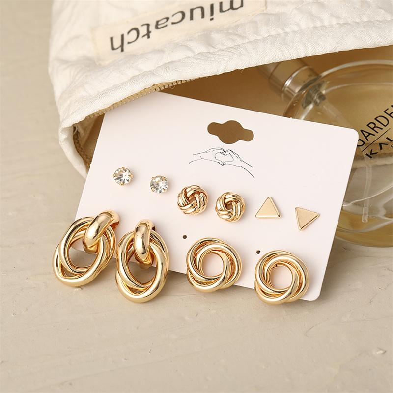 Set di Orecchini di Perle Geometria Cuore Leopardo Per Donne Ragazze Set di Orecchini Pendenti a Cerchio Goccia Metallo Acrilico Quadrato Rotondo Gioielli da Festa