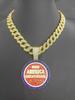 Europe and America's Popular Round Brand Make America Create AGAIN Letter Alloy Color Diamond Pendant Men's Necklace