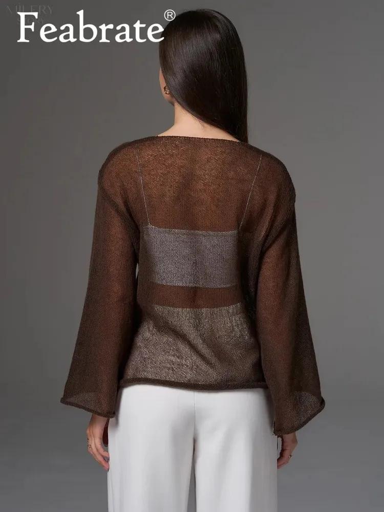 Thin Round Neck  Sleeve Knitted Bottoming Shirt