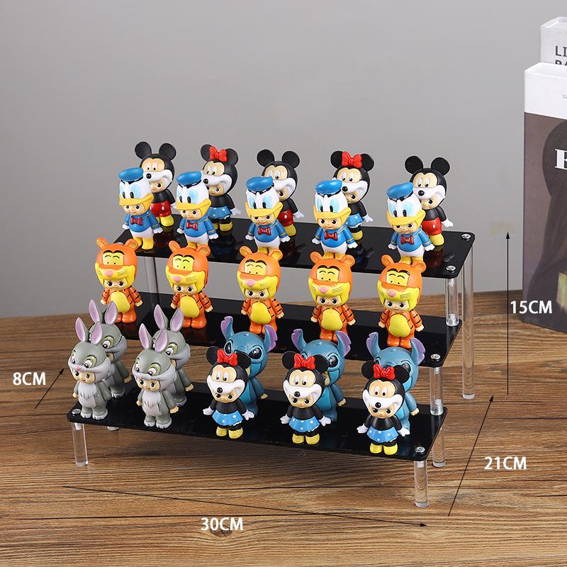 Clear Acrylic Tiered Display Stand for Figurines, Dolls & Jewelry