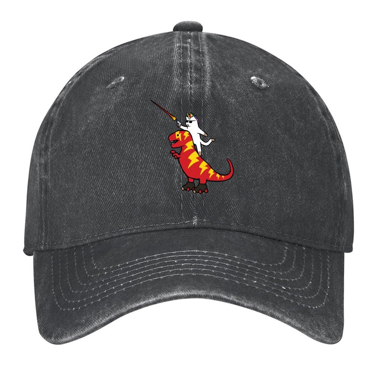 

Unicorn Cat Riding Lightning TRex Baseball Cap New Hat Mountaineering Ball Cap Golf Hat Golf Men Womens
