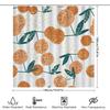 Modern Bath Shower Curtain With Orange Cherry Fruit Design, White Polyester Fabric For Bathroom Decoration Green Leaf Pattern