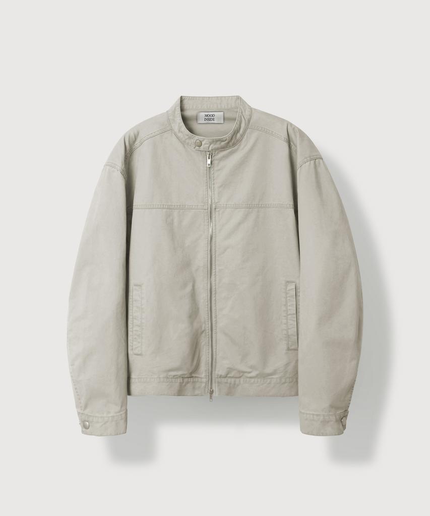 Mood Inside Washed Cotton Biker Jacket_Light Beige