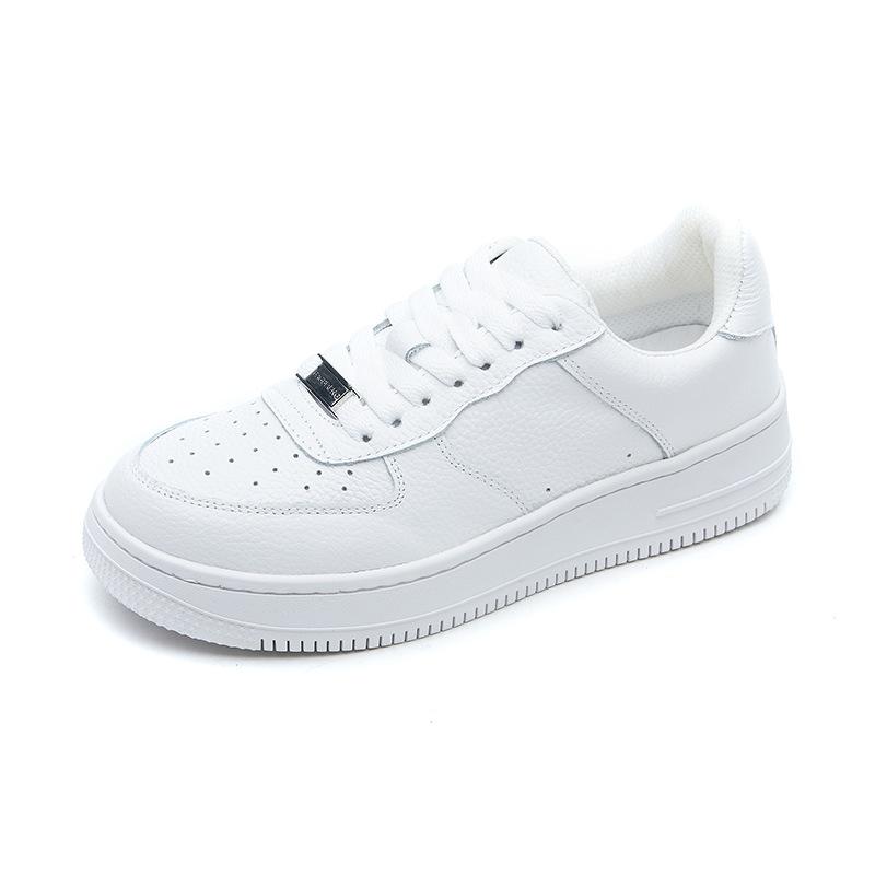 Kleine weiße Schuhe Damen Sommer Neu Leder Bequem Plateau Mode Vielseitig Paar Sport und Freizeit Board Schuhe Herren