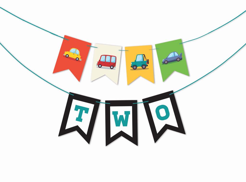 Inkdotpot Birthday Party Decorations Happy Birthday Party Garland Baby Boy Or Girl Car Gender Neutral Pennant Banner