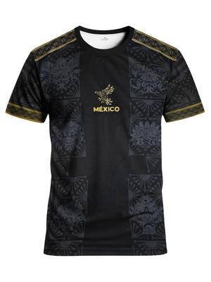 2026 Summer Hot Aztec Mexico Men's Short Sleeved Football Sweatshirt Competition Training Daily Leisure Outdoor Short Sleeved