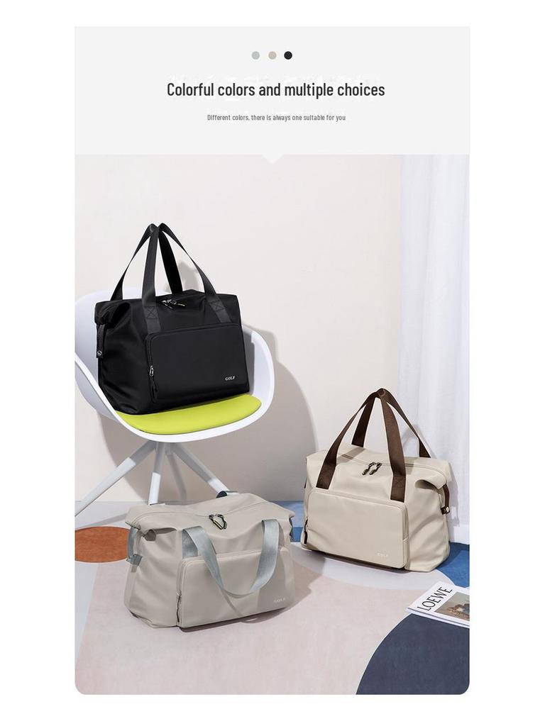 Men's Large Capacity Golf Travel Bag - Foldable Sports Fitness Bag with Dry/Wet Separation