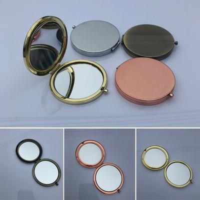 Retro Matt Runder Taschen-Make-up-Spiegel Tragbarer Doppelseitiger Klappvergrößerungsspiegel