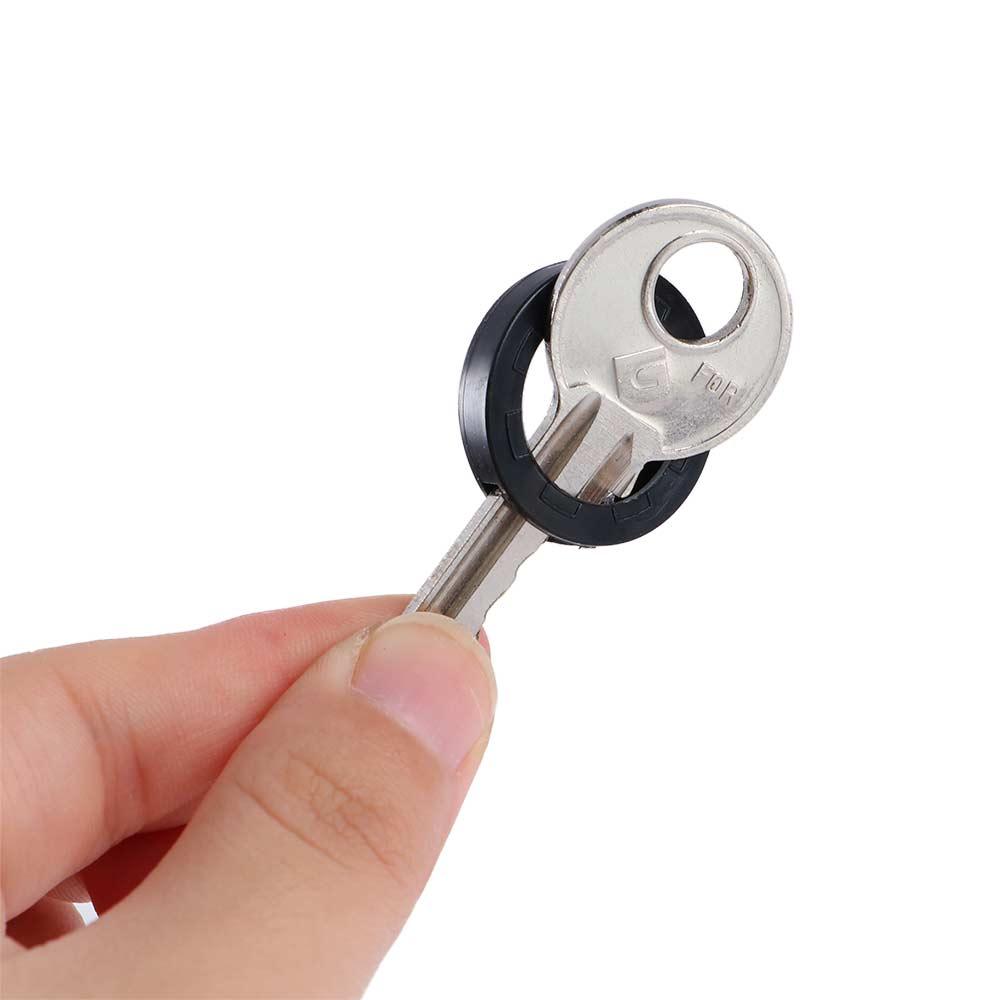 8pcs Soft Trendy 24mm*4mm Round Home Keyring Keys Cap Key Covers Silicone