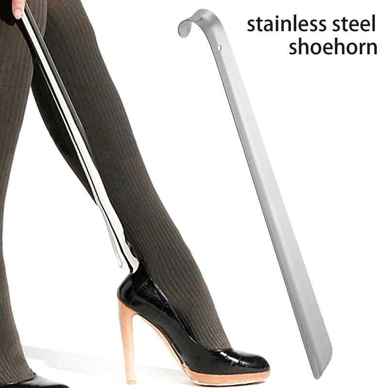 42CM Extra Long Shoe Horn Stainless Steel Silver Metal Shoes Remover Shoehorn Lifter Aid Slip Shoe Pull Tool Shoespooner