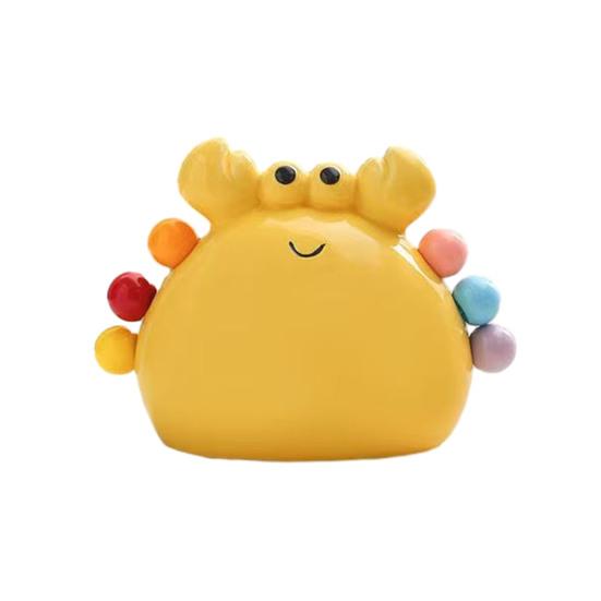 Fruit Fork Set with Ceramic Crab Storage Jar Stainless Steel Dessert Salad Forks Cartoon Mini Food Picks for Home Cafe Restaurant Table Decoration