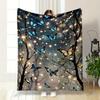 Blue Butterflies Night Forest Blanket Bedroom Blanket for Livingroom Couch Lunch Break Soft Throw for Friend's Festival Gift