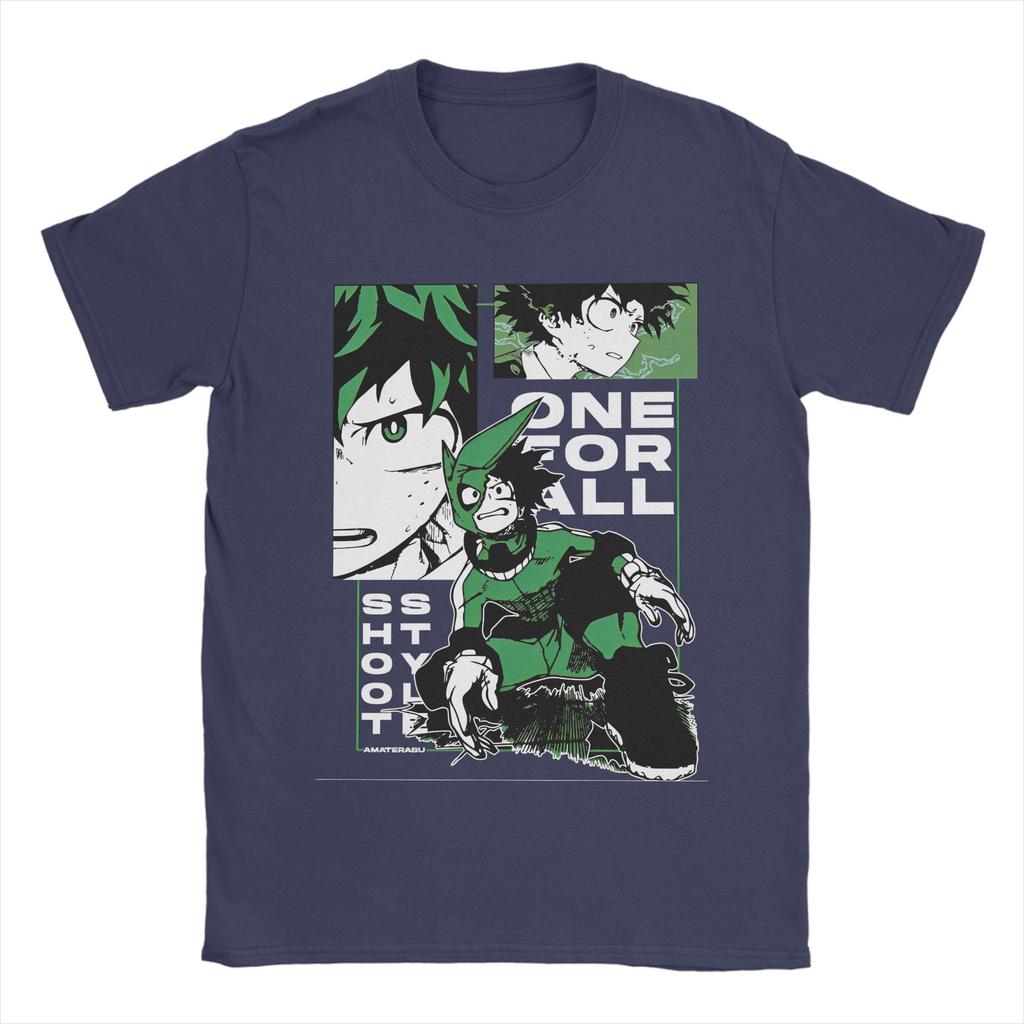 My Hero Academia Deku Anime Tshirt Men's Cotton Top Tee Hip Hop Round Neck Short Sleeve